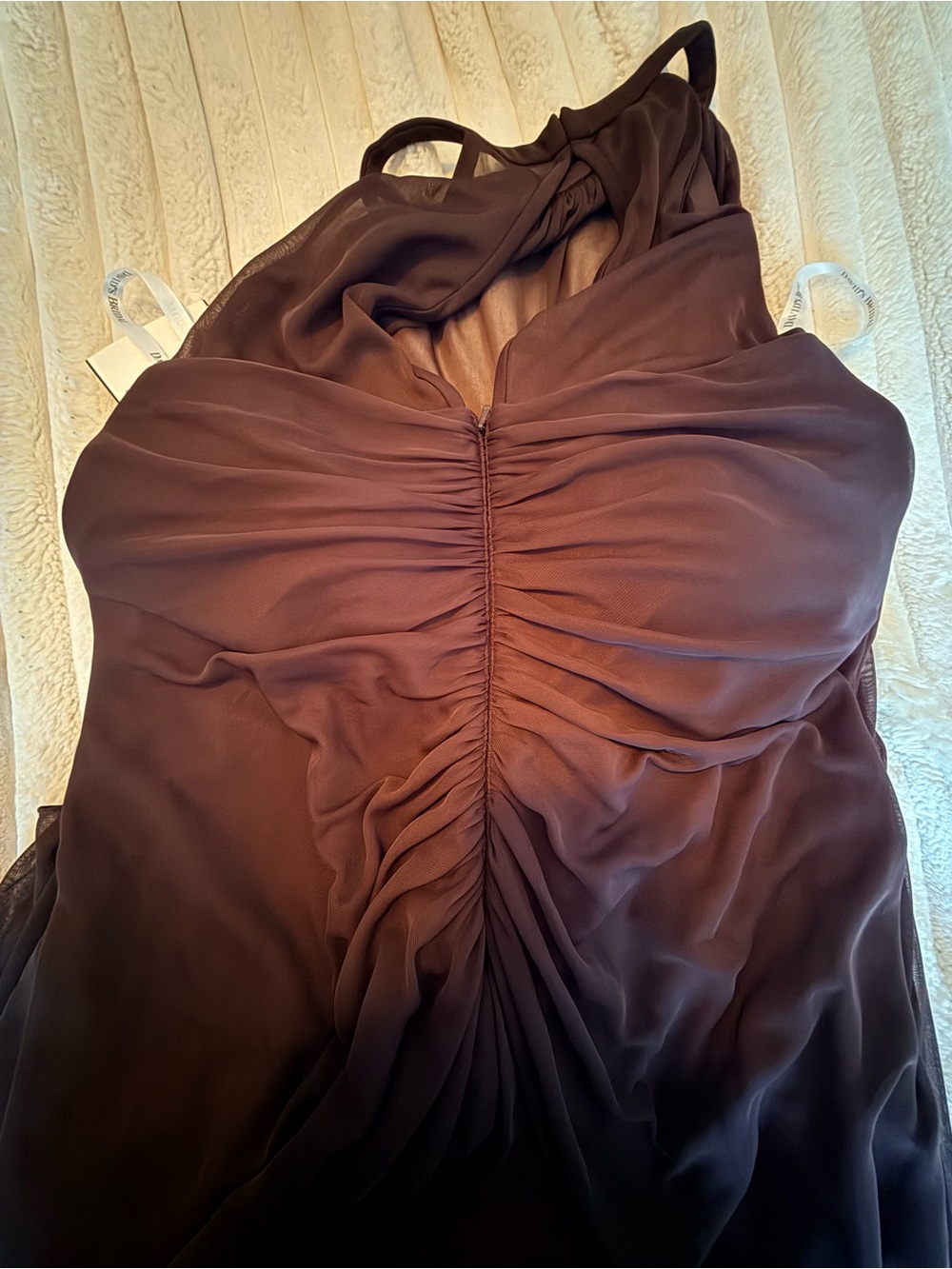 David's Bridal Brown Halter Neck Mini Dress - Picture 9 of 11